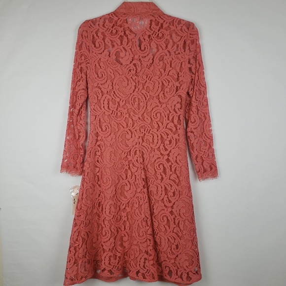 NWT Nanette Lepore Sedona Clay Lace Shirt Dress - Picture 6 of 8